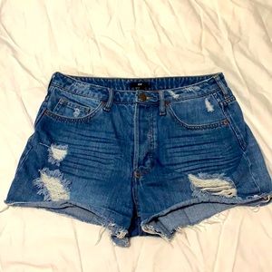 High-waisted Denim Shorts